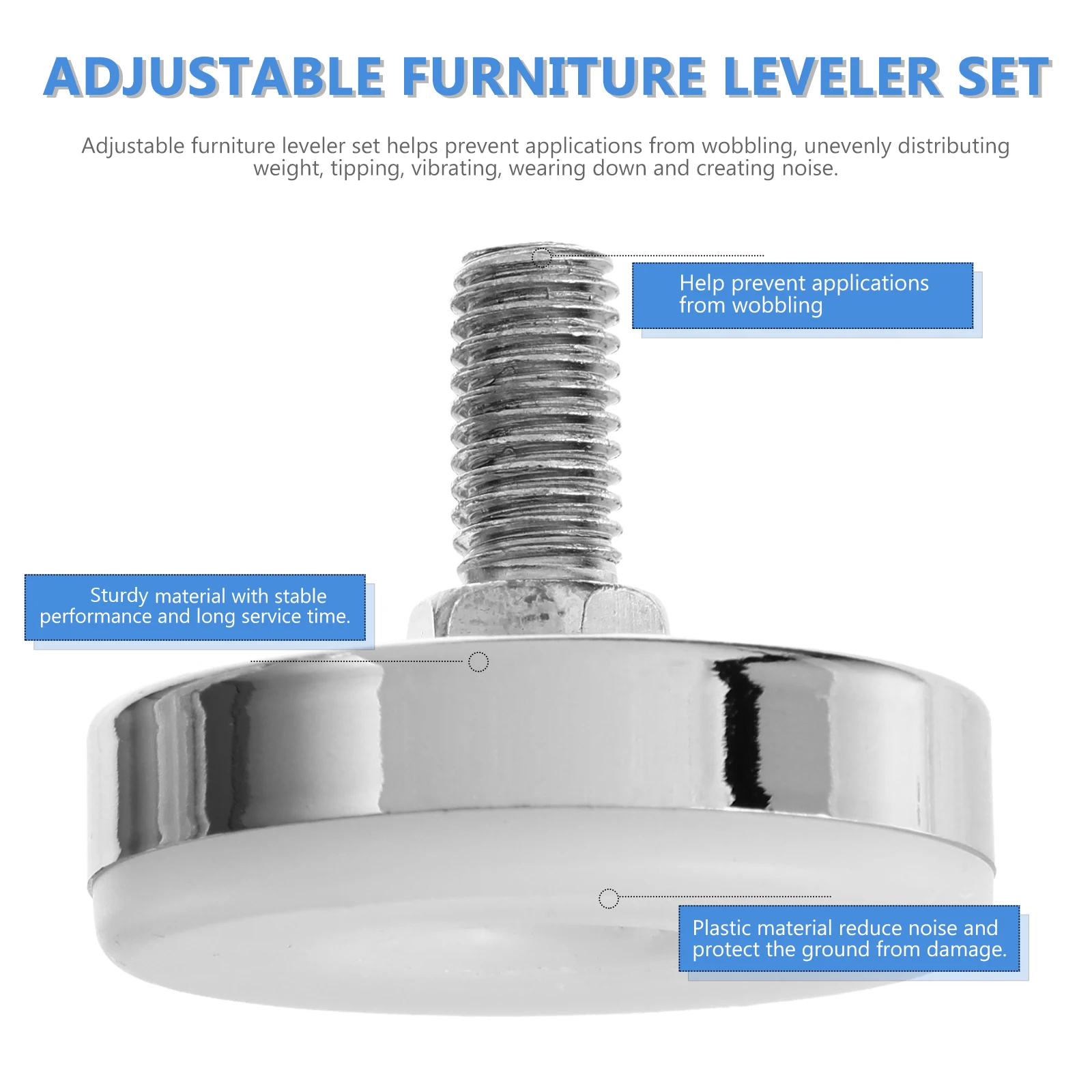 8 Sets Adjustable Furniture Leg Levelers Moisture-proof Pads for Chairs Tables Swivel Stools Screw Levelers Prevent Wobbling
8 Sets Adjustable Furniture Leg Levelers Moisture-proof Pads for Chairs Tables Swivel Stools Screw Levelers Prevent Wobbling