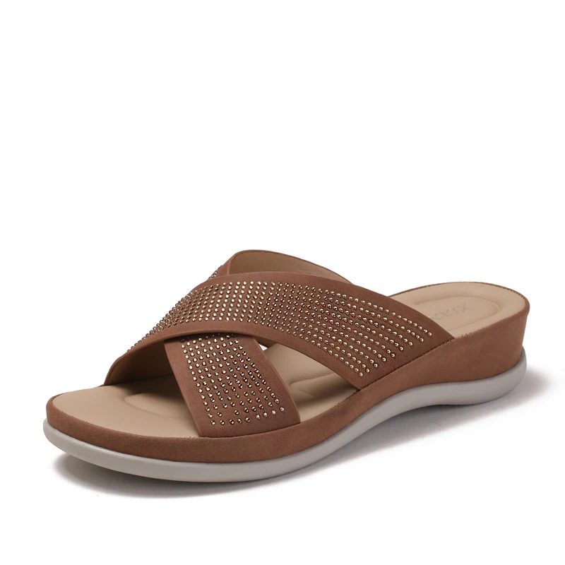 Women's summer wedge sandals for outdoor wear2026New open-toe fashion rhinestone Roman sandals with a comfortable cushioned
Women's summer wedge sandals for outdoor wear2026New open-toe fashion rhinestone Roman sandals with a comfortable cushioned