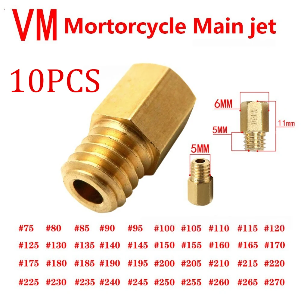 10PCS Carburetor Main Jet for VM TM TMX Series Carburetors Fits Models such as Suzuki AX100 and Yamaha DT125
10PCS Carburetor Main Jet for VM TM TMX Series Carburetors Fits Models such as Suzuki AX100 and Yamaha DT125