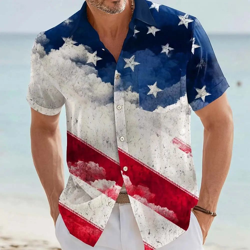 Мужская рубашка с флагом США 250-летия Америки 250 года, винтажная рубашка с коротким рукавом в стиле ретро, летние рубашки с воротником с 3D принтом спереди и одним карманом
Мужская рубашка с флагом США 250-летия Америки 250 года, винтажная рубашка с коротким рукавом в стиле ретро, летние рубашки с воротником с 3D принтом спереди и одним карманом
