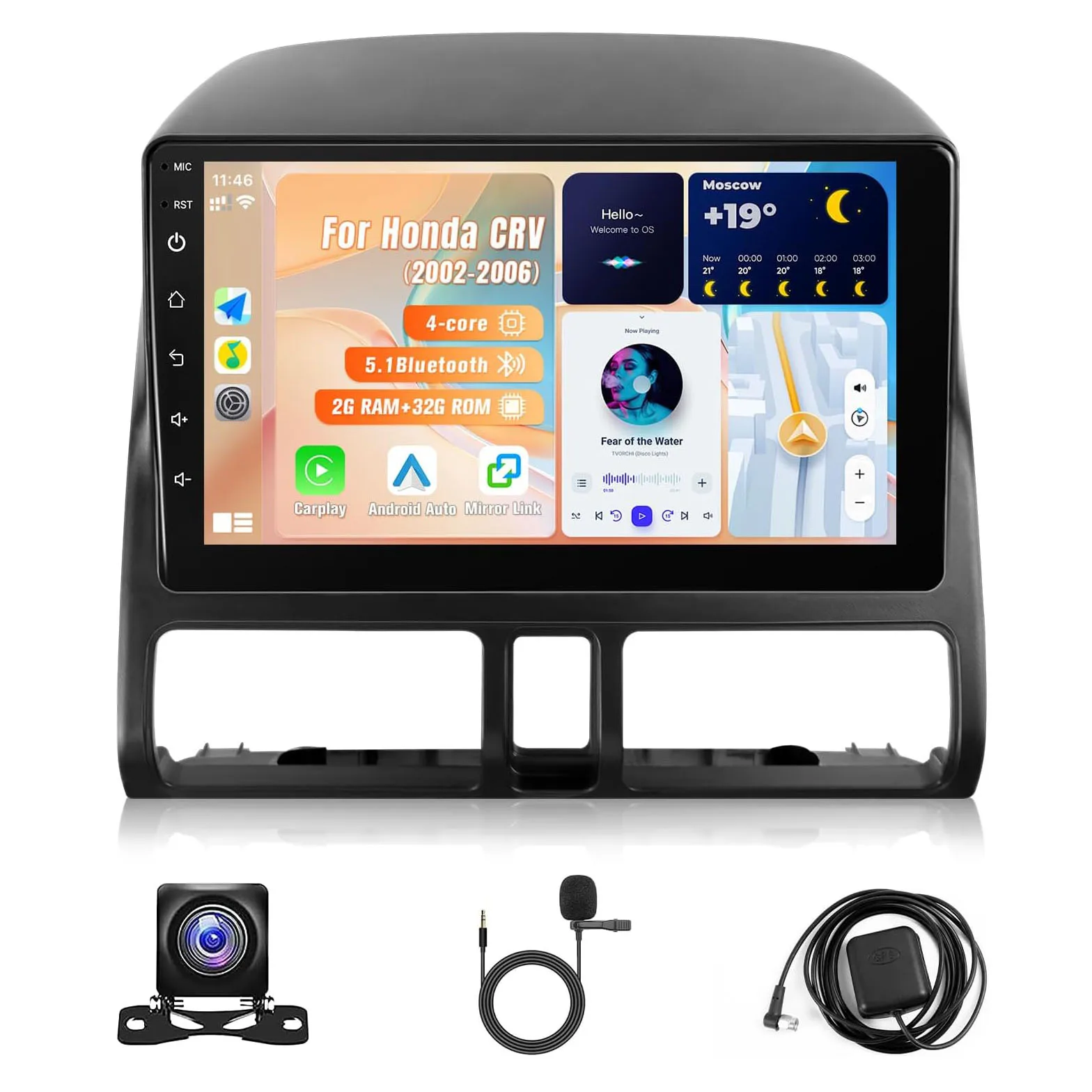 9 Inch Head Unit Radio for CRV 2002-2006 with in-Dash GPS Navi, Bluetooth, WiFi, FM, SWC, DSP, Mic - 2+32GB
9 Inch Head Unit Radio for CRV 2002-2006 with in-Dash GPS Navi, Bluetooth, WiFi, FM, SWC, DSP, Mic - 2+32GB