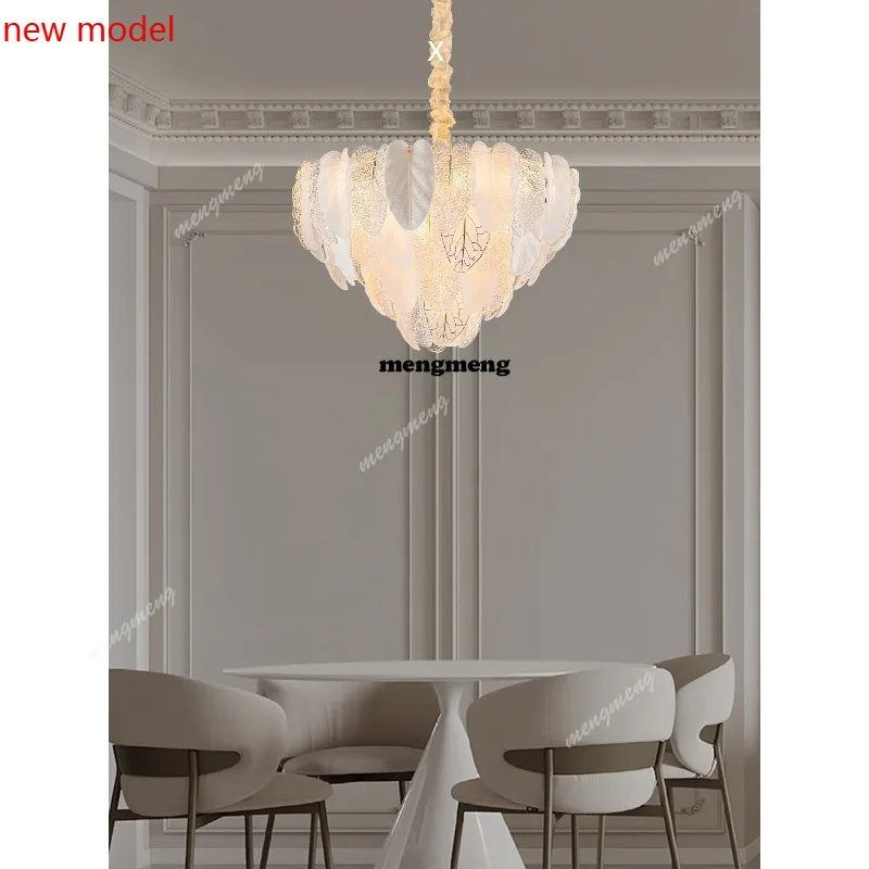 M138Living room chandelier French light luxury glass leaf master bedroom dining room light high-end atmospheric hall light
M138Living room chandelier French light luxury glass leaf master bedroom dining room light high-end atmospheric hall light