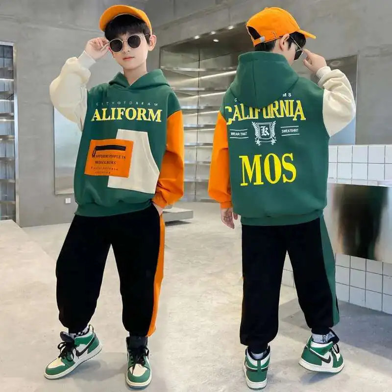 Spring Teenage Boy Clothes Letter Print Sweatshirt Pants Suit Children Pullover Top and Bottom 2 Pieces Set Kid Outfit Tracksuit
Spring Teenage Boy Clothes Letter Print Sweatshirt Pants Suit Children Pullover Top and Bottom 2 Pieces Set Kid Outfit Tracksuit