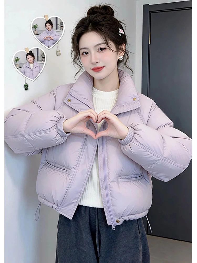 Sweet Purple down Cotton Jacket Women's Winter Thickened Short Coat Korean Style Commute Loose Fit Long Sleeve Zipper Closure
Sweet Purple down Cotton Jacket Women's Winter Thickened Short Coat Korean Style Commute Loose Fit Long Sleeve Zipper Closure