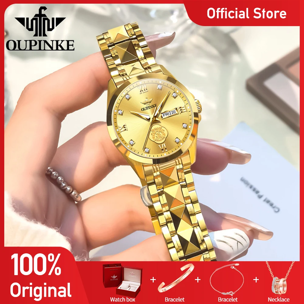 OUPINKE 3305 Womens Watch Luxury Mechanical Watch Tungsten Steel 50M Waterproof Day Date Watch Real Diamond Luck Watch Set
OUPINKE 3305 Womens Watch Luxury Mechanical Watch Tungsten Steel 50M Waterproof Day Date Watch Real Diamond Luck Watch Set
