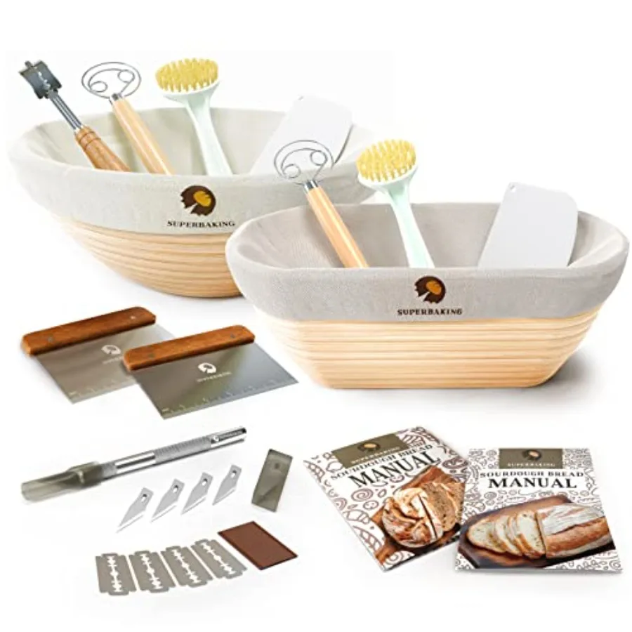 Banneton Bread Proofing Basket Set Round 9" and Oval 10"
Banneton Bread Proofing Basket Set Round 9" and Oval 10"