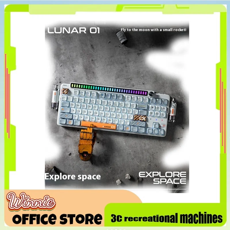 Keysme Lunar01 Беспроводная механическая клавиатура, 3 режима, Bluetooth клавиатура с ЧПУ, Алюминиевая Эргономичная Rgb клавиатура в подарок
Keysme Lunar01 Беспроводная механическая клавиатура, 3 режима, Bluetooth клавиатура с ЧПУ, Алюминиевая Эргономичная Rgb клавиатура в подарок