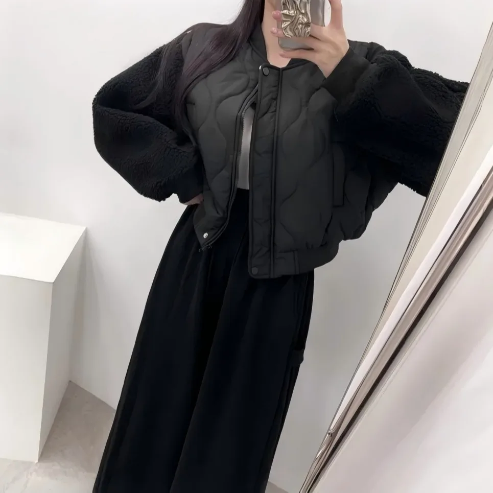 Women's Chic ort Cotton Jaet Lamb Fur Patchwork Vintage Design Korean Sle Commute Long Sve Top Youthful Feeling
Women's Chic ort Cotton Jaet Lamb Fur Patchwork Vintage Design Korean Sle Commute Long Sve Top Youthful Feeling