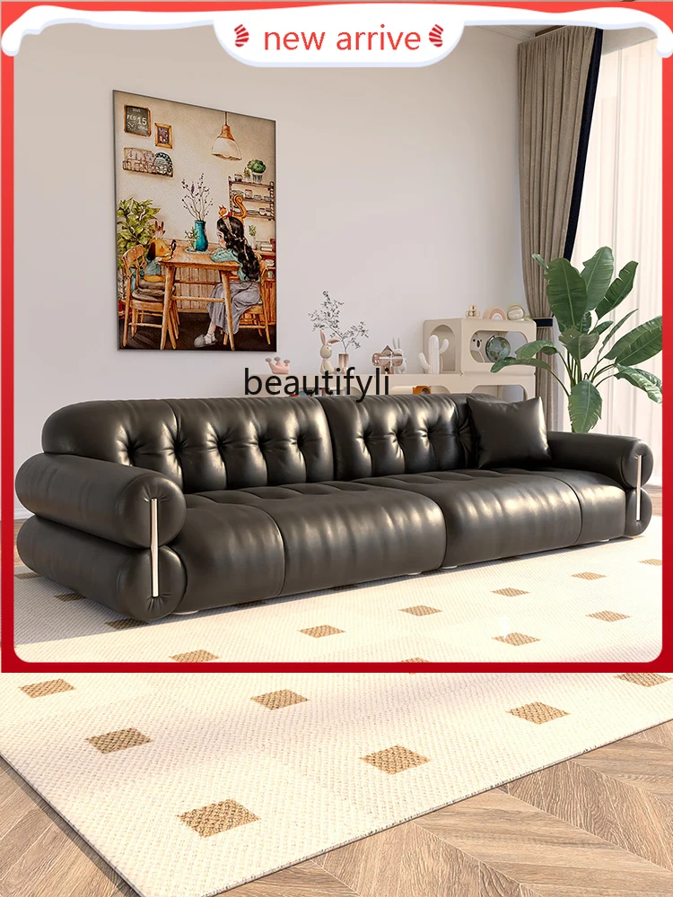 S132 First Layer Cowhide Cloud Sofa Mid-Ancient Style Cream Style Straight Row Three-Seat Small Apartment Living Room Leather So
S132 First Layer Cowhide Cloud Sofa Mid-Ancient Style Cream Style Straight Row Three-Seat Small Apartment Living Room Leather So