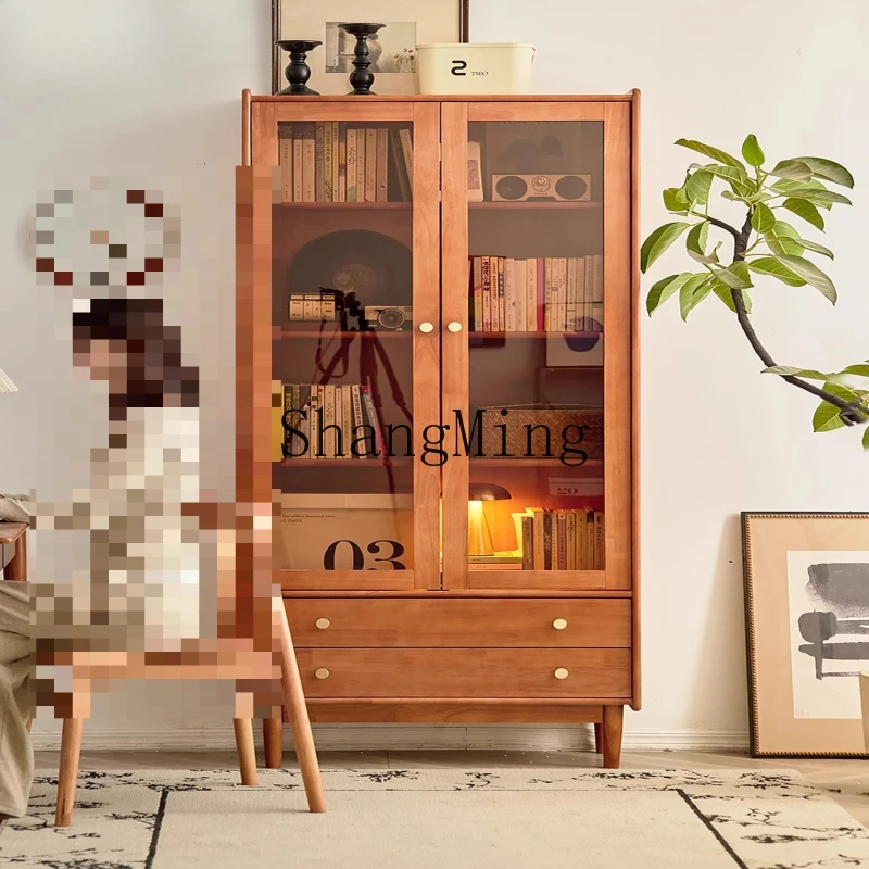 FG solid wood bookcase cherry wood color study storage cabinet simple large capacity display cabinet with door
FG solid wood bookcase cherry wood color study storage cabinet simple large capacity display cabinet with door