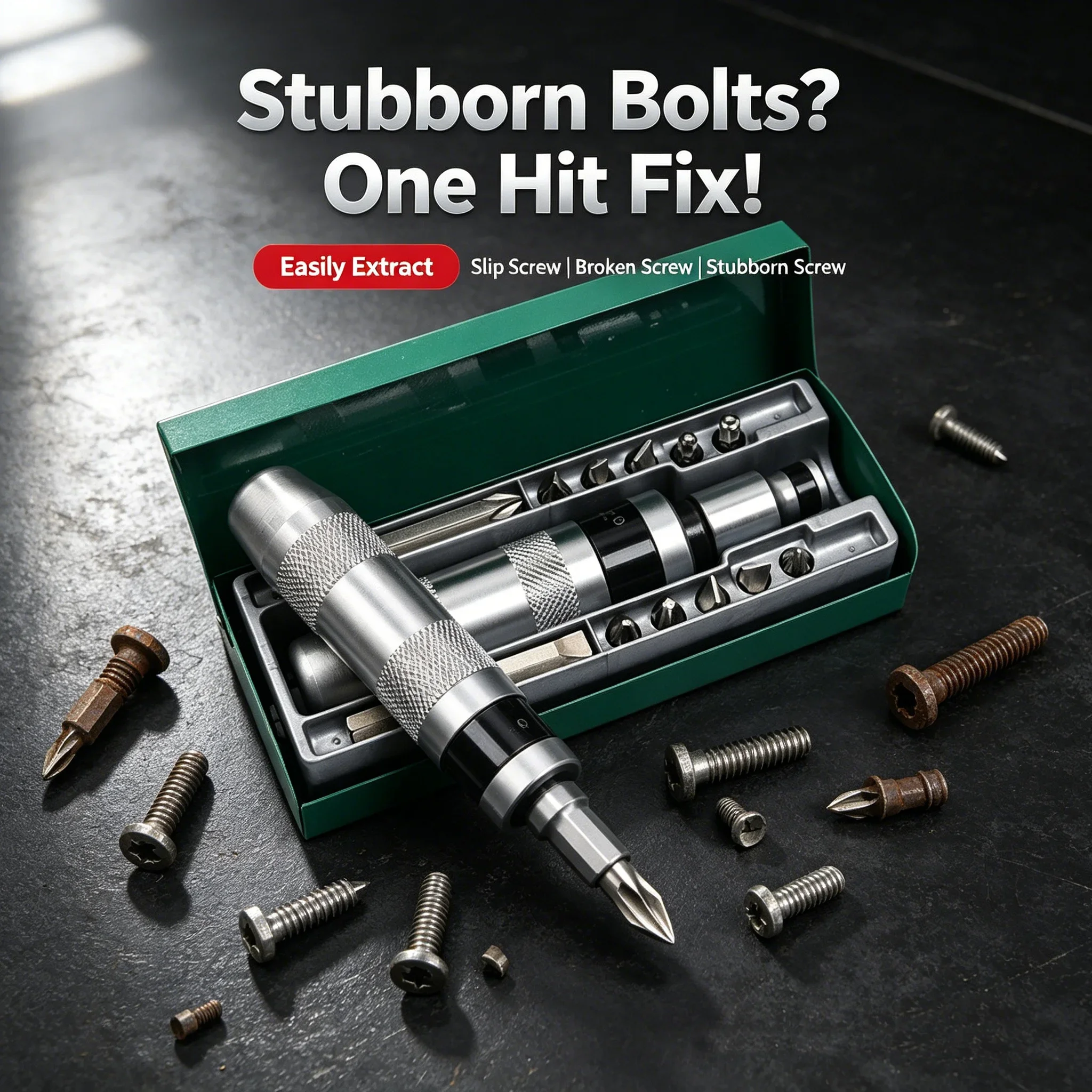 Reversible Manual Impact Driver Set 7/13 pcs Rusted Bolt Remover Professional Hand Tool Disengage Frozen Fasteners Cr-V Steel
Reversible Manual Impact Driver Set 7/13 pcs Rusted Bolt Remover Professional Hand Tool Disengage Frozen Fasteners Cr-V Steel