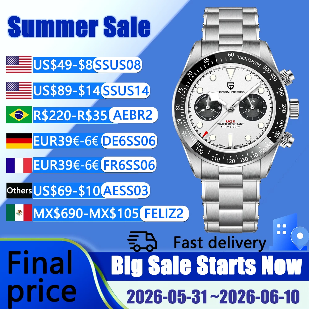 2026 Pagani design Panda men's watch top business quartz men's watch VK64 sports chronograph all-steel diving relógios masculino
2026 Pagani design Panda men's watch top business quartz men's watch VK64 sports chronograph all-steel diving relógios masculino