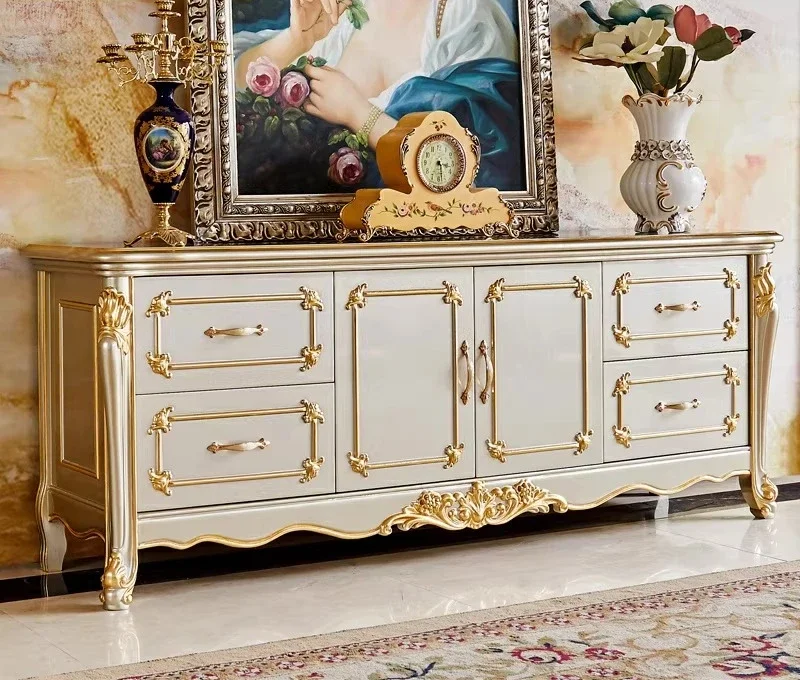 Large bedroom marble gold-painted silver high TV locker
Large bedroom marble gold-painted silver high TV locker