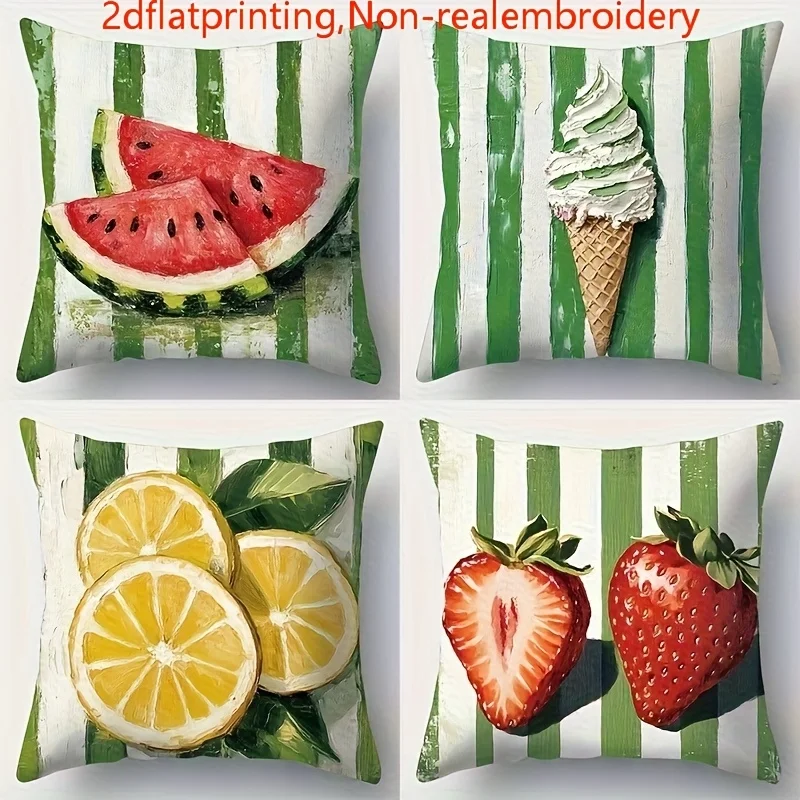 4Pcs Farmhouse Throw Pillow Covers Four Retro Striped Fresh Summer Fruit Pattern Cushion Cases for Lounge Beach Home Decor
4Pcs Farmhouse Throw Pillow Covers Four Retro Striped Fresh Summer Fruit Pattern Cushion Cases for Lounge Beach Home Decor