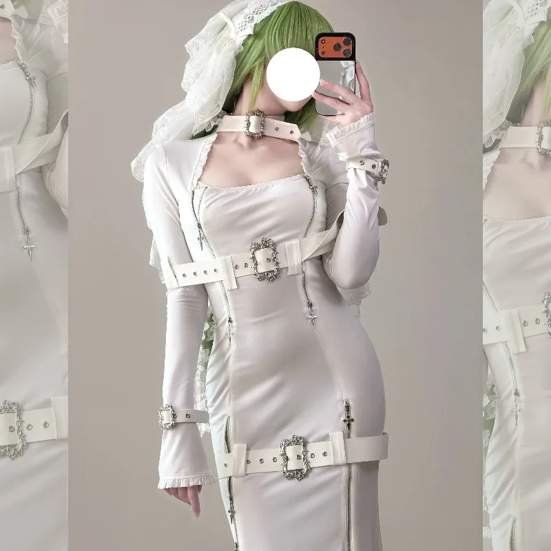 Nun Cosplay Costume White Sexy Bodycon Skirt Medieval Style Clothes for Women Role Play Outfit with Wig Veil Theme Party
Nun Cosplay Costume White Sexy Bodycon Skirt Medieval Style Clothes for Women Role Play Outfit with Wig Veil Theme Party