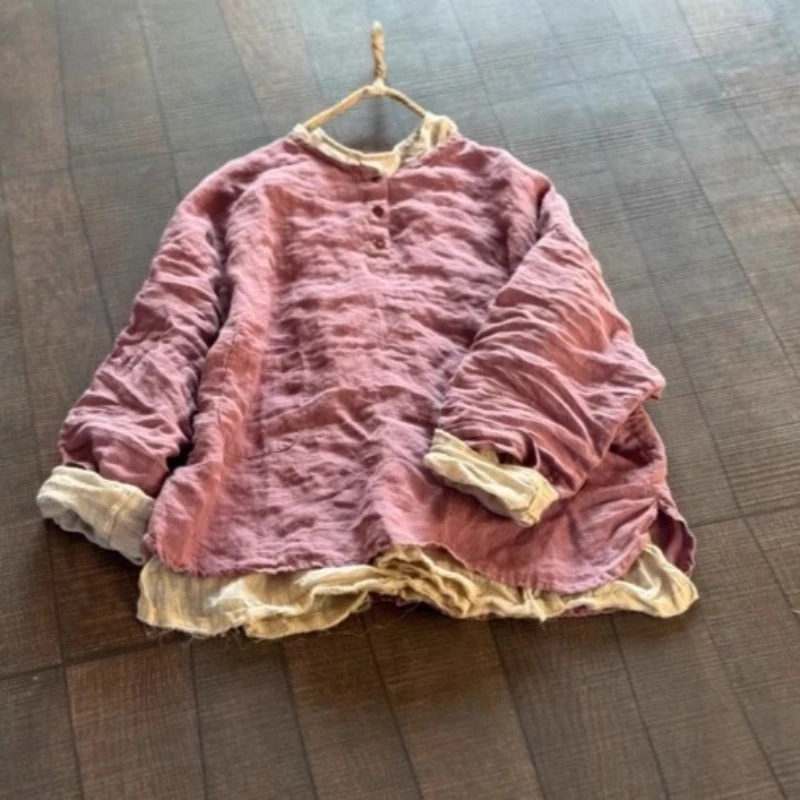Women Long Sleeves Button Solid Ramie Casual Blouse New O-neck Loose Vintage Hem Shirt Causal Tide Spring Summer Blusas Mujer
Women Long Sleeves Button Solid Ramie Casual Blouse New O-neck Loose Vintage Hem Shirt Causal Tide Spring Summer Blusas Mujer