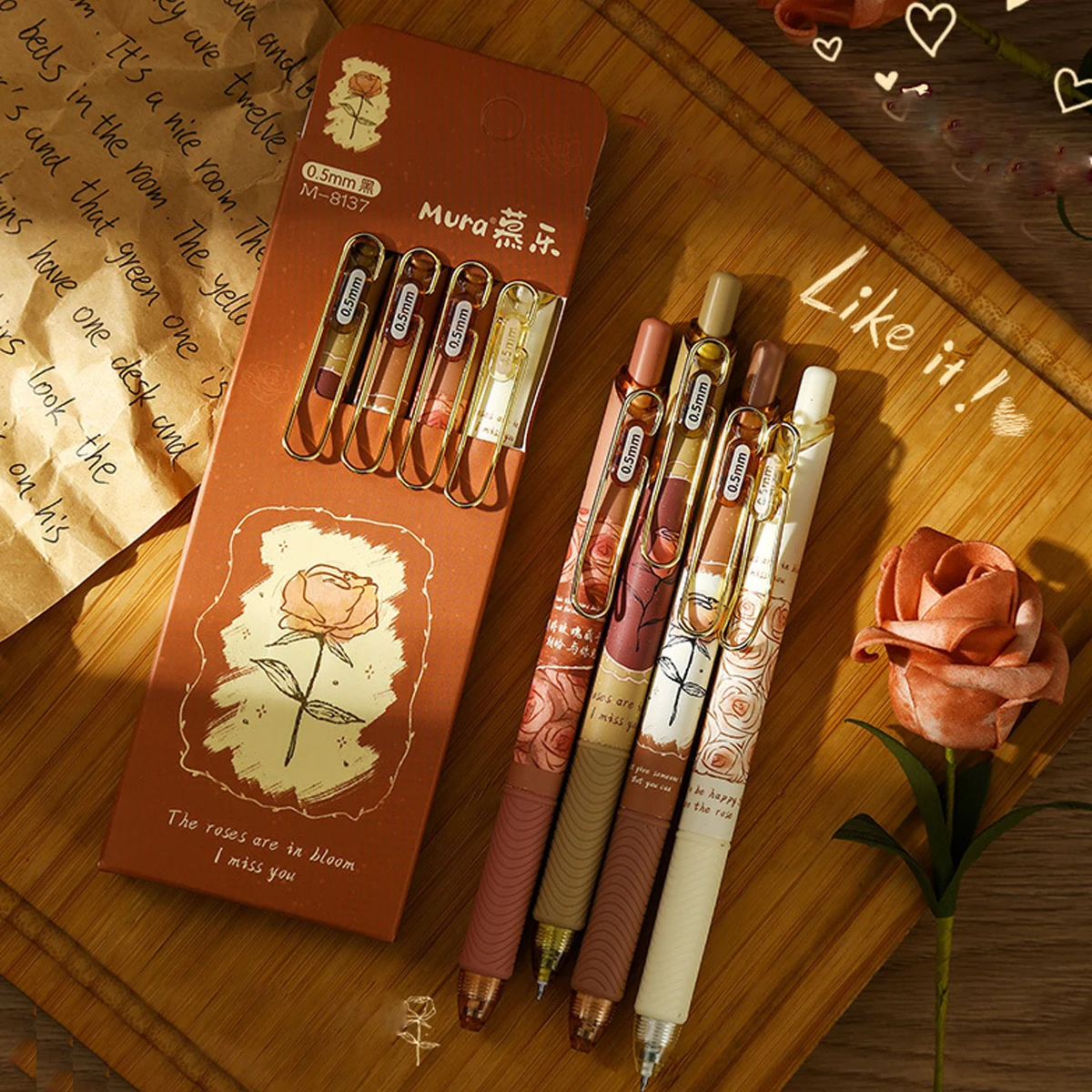 Mule Rose & Poetry Retractable Gel Pens, 4 Pack
Mule Rose & Poetry Retractable Gel Pens, 4 Pack