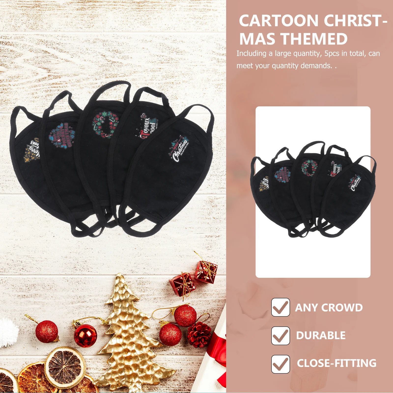 5Pcs Christmas Elements Printed Cotton Cloth Dustproof Face Masks Decorative Xmas Masks for Camping Hiking Running Travel
5Pcs Christmas Elements Printed Cotton Cloth Dustproof Face Masks Decorative Xmas Masks for Camping Hiking Running Travel