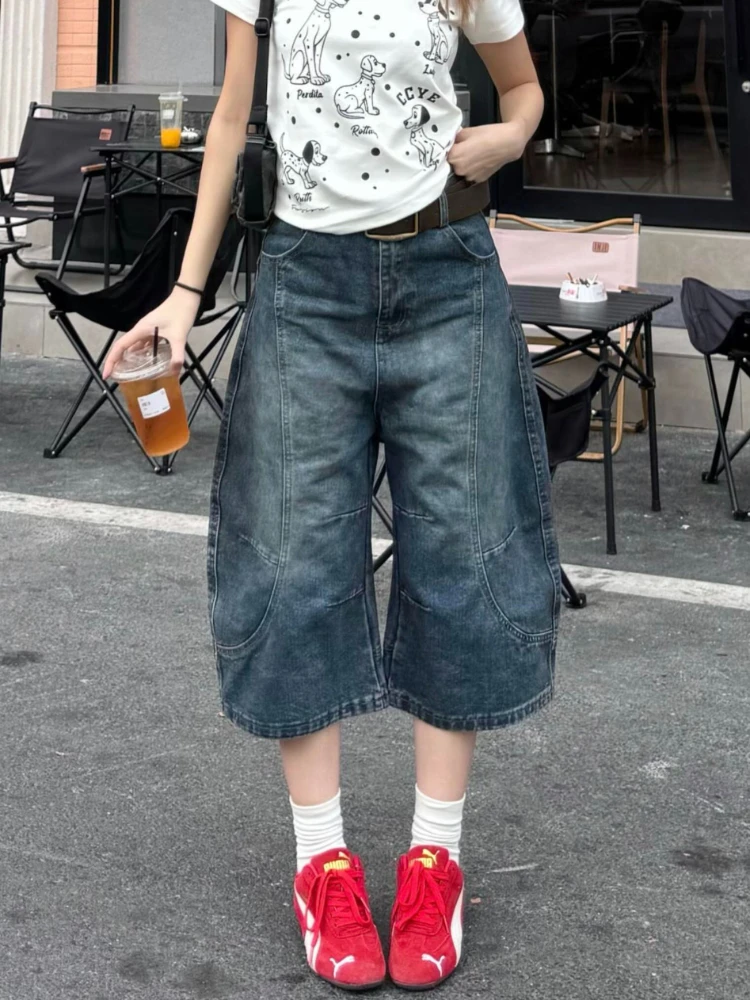 Retro American Street Style Loose Fit Jeans Shorts Unisex Straight Leg Seven Inches Casual Fashionable Youth Jeans Shorts
Retro American Street Style Loose Fit Jeans Shorts Unisex Straight Leg Seven Inches Casual Fashionable Youth Jeans Shorts