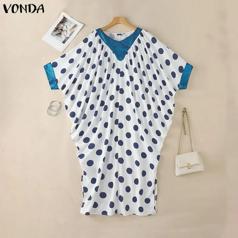 VONDA Party Women Plus Size Dresses Summer Spring Long Sleeve V Neck Patchwork Dot Long Maxi Dress Streetwear OL Work Vestidos
VONDA Party Women Plus Size Dresses Summer Spring Long Sleeve V Neck Patchwork Dot Long Maxi Dress Streetwear OL Work Vestidos