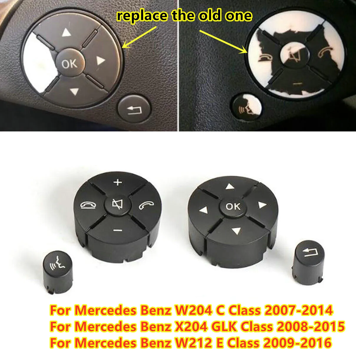 Pair Steering Wheel Switch Button For Mercedes-Benz W204/W212 X204 C/E/GLK-CLass
Pair Steering Wheel Switch Button For Mercedes-Benz W204/W212 X204 C/E/GLK-CLass