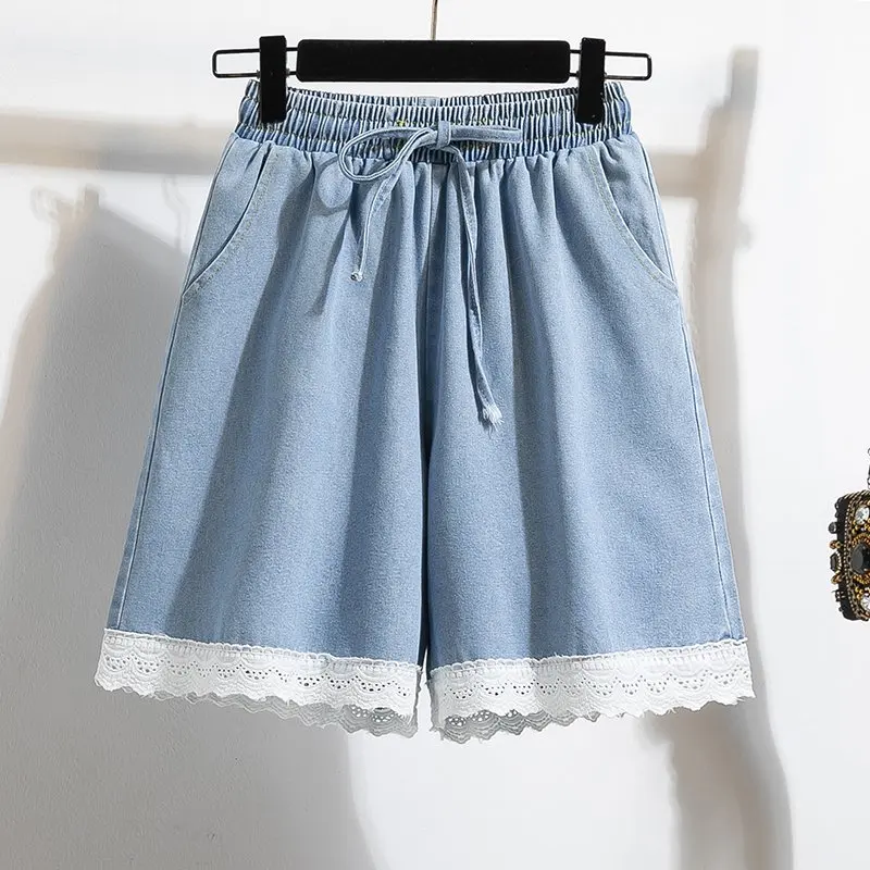 Qiukichonson 3XL Plus Size Lace Denim Shorts Women Spring Summer Japanese Style Cute High-Waist Lace Up Jeans Shorts Cotton
Qiukichonson 3XL Plus Size Lace Denim Shorts Women Spring Summer Japanese Style Cute High-Waist Lace Up Jeans Shorts Cotton