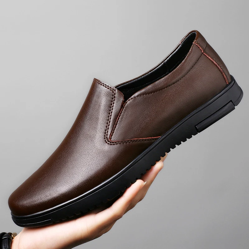 Men Brown Leather Slip on Loafers Formal Business Casual Dress Shoes Lightweight Office Work Leather Shoes Flat Heel Rubber Sole
Men Brown Leather Slip on Loafers Formal Business Casual Dress Shoes Lightweight Office Work Leather Shoes Flat Heel Rubber Sole