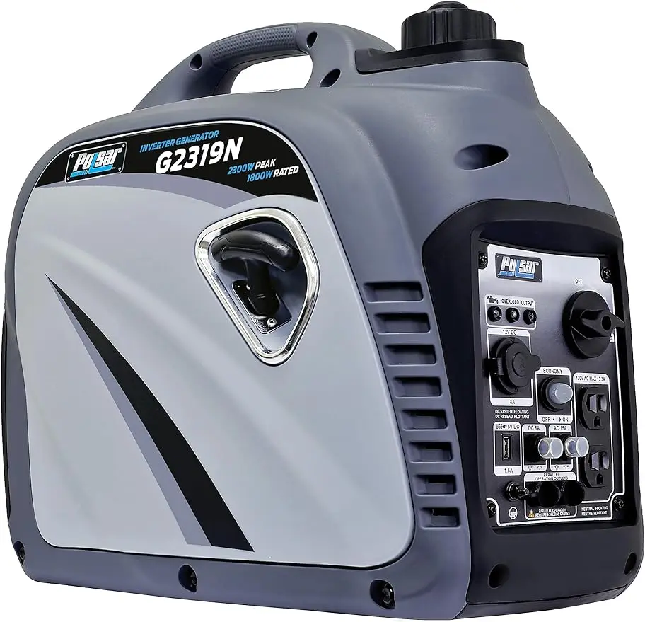 Pulsar 2,300W Portable Gas-Powered Quiet Inverter Generator With USB Outlet & Parallel Capability, Carb Compliant, G2319N
Pulsar 2,300W Portable Gas-Powered Quiet Inverter Generator With USB Outlet & Parallel Capability, Carb Compliant, G2319N