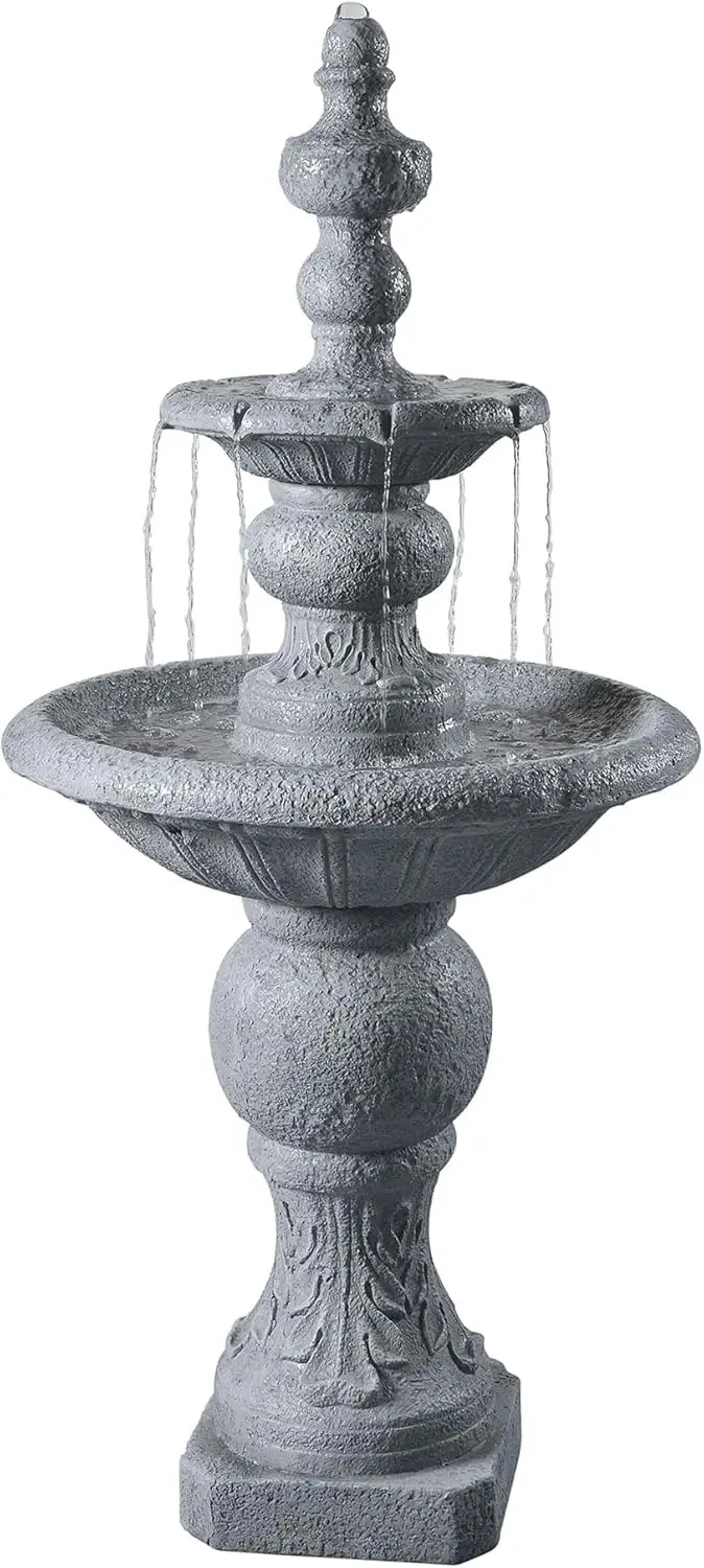 52 56 in Outdoor Two Tier Water Fountain with Realistic ICY Stone Texture for Outdoor Living Spaces Creating a Calming Oasis
52 56 in Outdoor Two Tier Water Fountain with Realistic ICY Stone Texture for Outdoor Living Spaces Creating a Calming Oasis