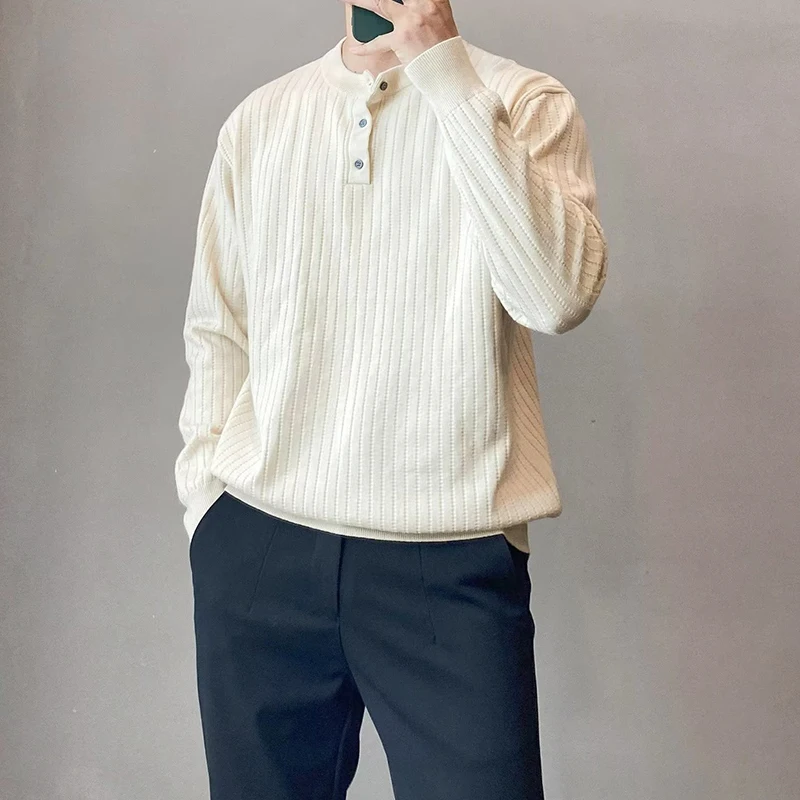 2025 Spring Autumn Daily Casual Mens Sweaters Fashion Solid Color Long Sleeve Knit Pullovers Men Vintage O Neck Buttoned Sweater
2025 Spring Autumn Daily Casual Mens Sweaters Fashion Solid Color Long Sleeve Knit Pullovers Men Vintage O Neck Buttoned Sweater