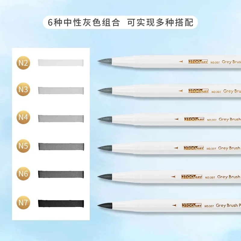 Sta Double-headed Gray Scale Pen Marker Sketch Hand Drawing Different Gray 6 pcs/set Pen
Sta Double-headed Gray Scale Pen Marker Sketch Hand Drawing Different Gray 6 pcs/set Pen