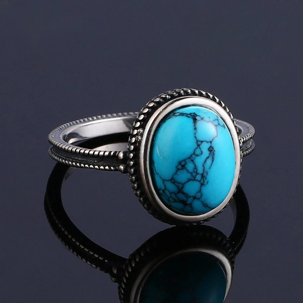 Natural Oval 8*10MM Turquoise Ring 925 Sterling Silver Ring Party Anniversary Gift for Women Man Retro Stone Ring Jewelry
Natural Oval 8*10MM Turquoise Ring 925 Sterling Silver Ring Party Anniversary Gift for Women Man Retro Stone Ring Jewelry
