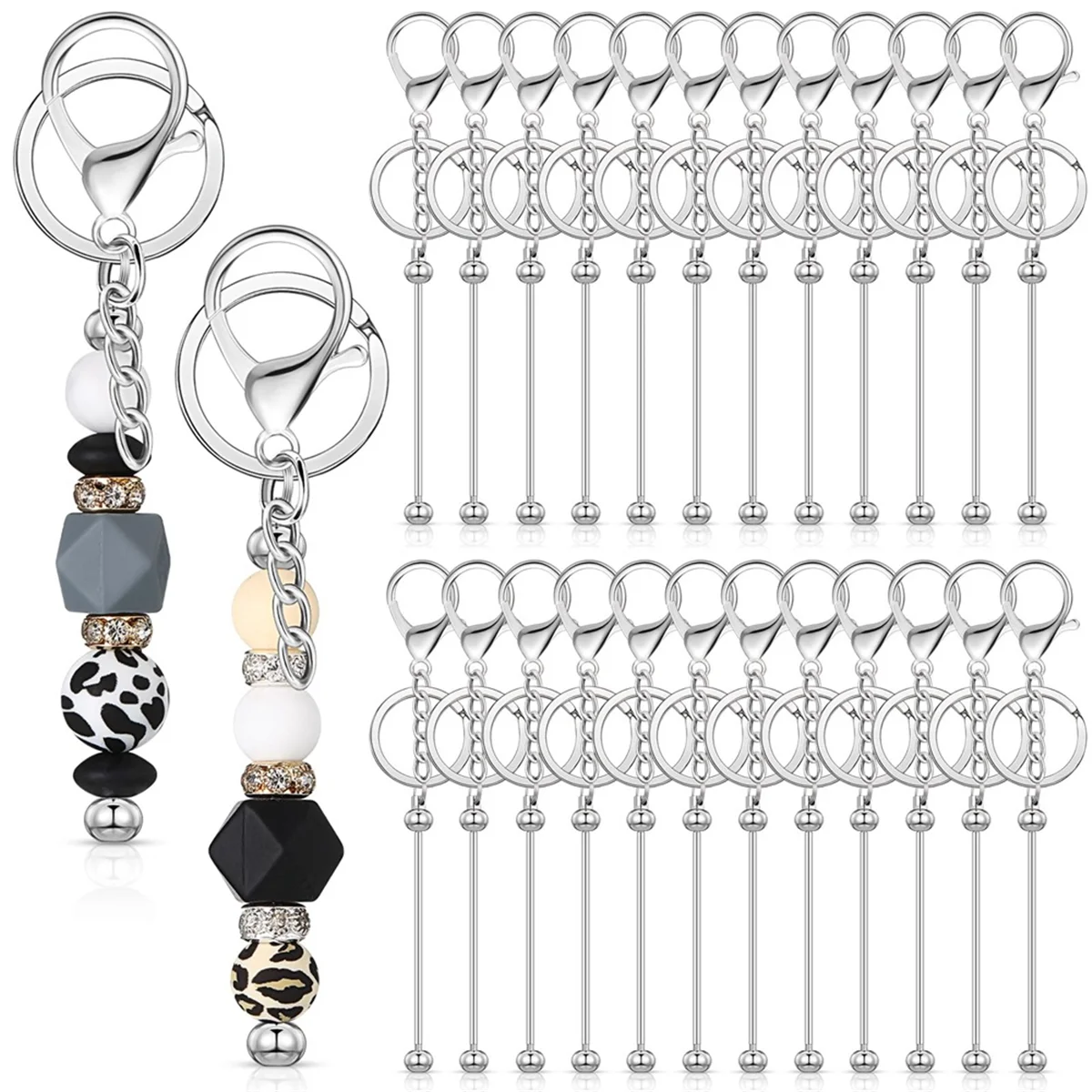 ABVA-24 Pcs Beadable Keychain Bars Bulk for Beads DIY Blank Keychain Metal Beaded Keychain for Bead Keychain Crafts Silver
ABVA-24 Pcs Beadable Keychain Bars Bulk for Beads DIY Blank Keychain Metal Beaded Keychain for Bead Keychain Crafts Silver