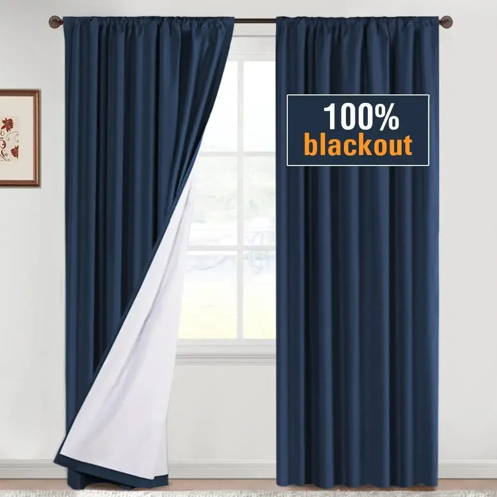 100% Blackout Curtains Light Blocking Curtain Drapery Soft White Coating Bedroom Living Room Thermal Insulated Window Treatment
100% Blackout Curtains Light Blocking Curtain Drapery Soft White Coating Bedroom Living Room Thermal Insulated Window Treatment