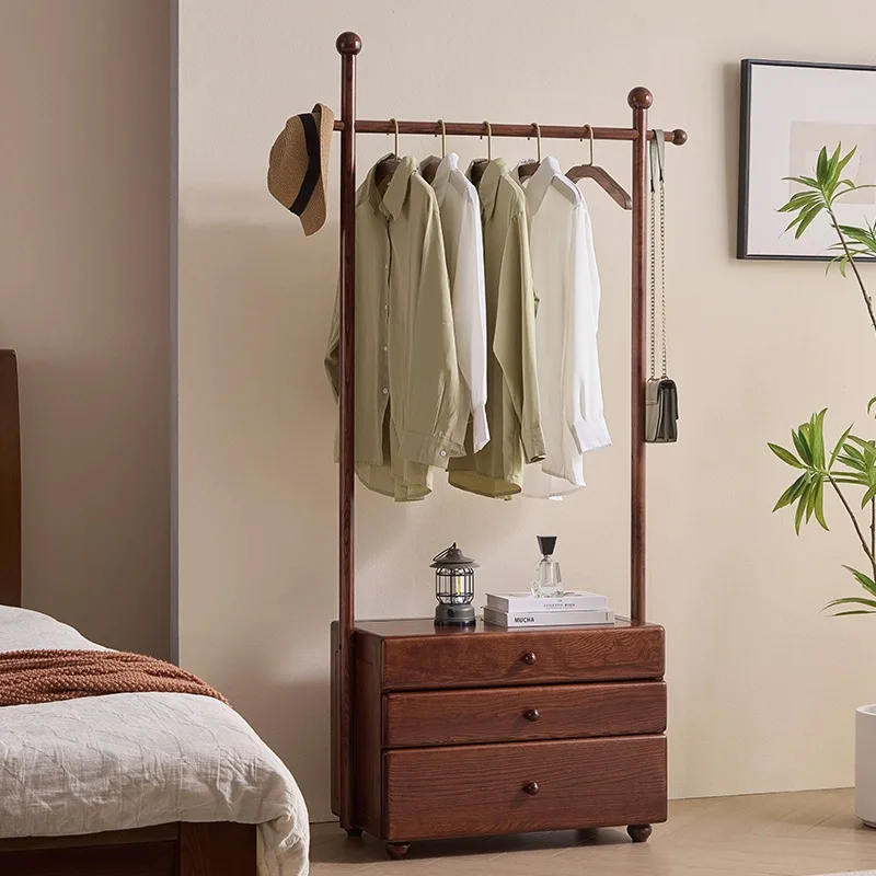 Solid wood bedside table, integrated hanger, multi-functional coat rack, home entrance with drawer storage hanger
Solid wood bedside table, integrated hanger, multi-functional coat rack, home entrance with drawer storage hanger