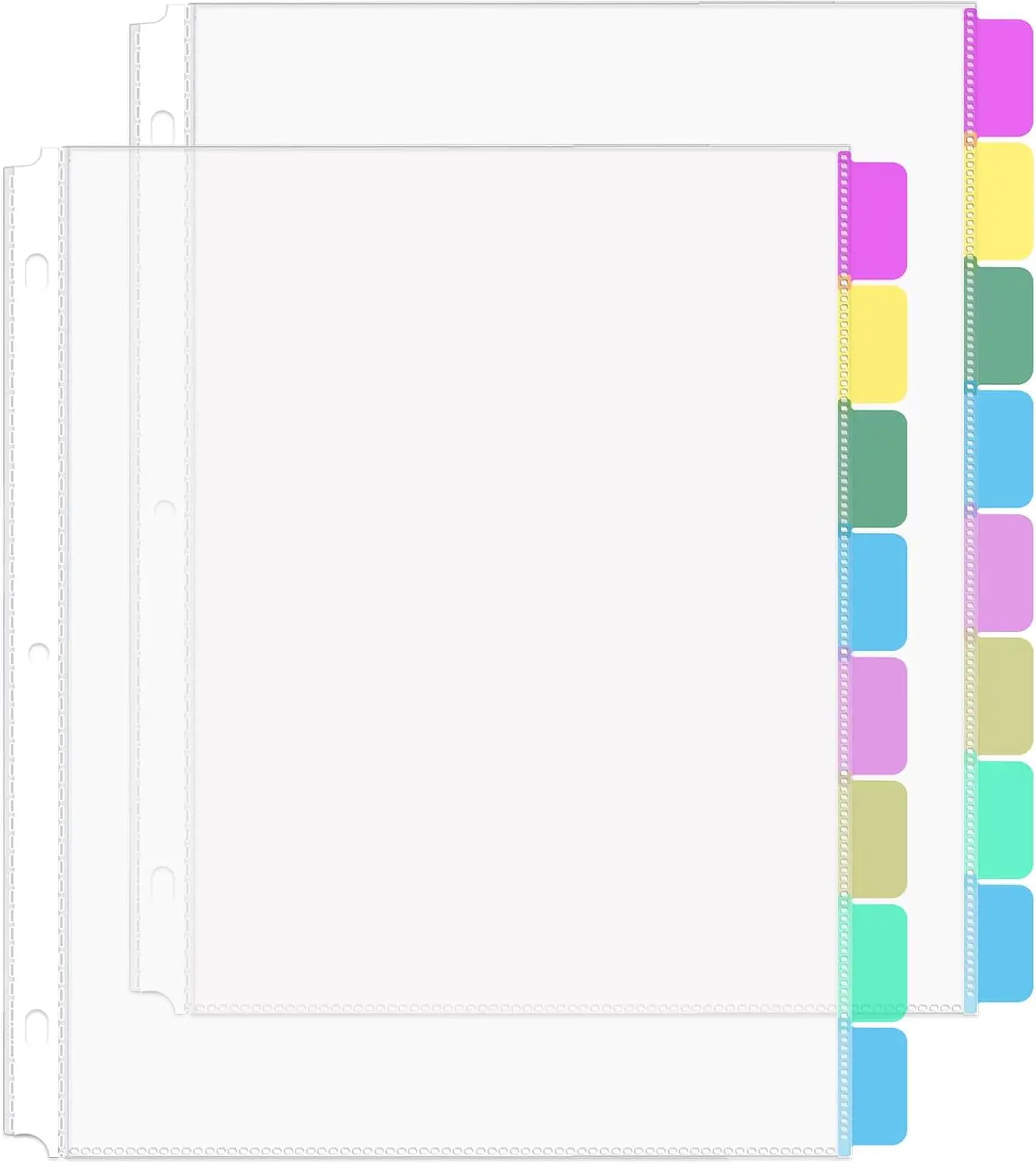16-Pack Clear Sheet Protectors for 3 Ring Binder, Letter Size 8.5x11, with 8 Tab Dividers and Pockets
16-Pack Clear Sheet Protectors for 3 Ring Binder, Letter Size 8.5x11, with 8 Tab Dividers and Pockets