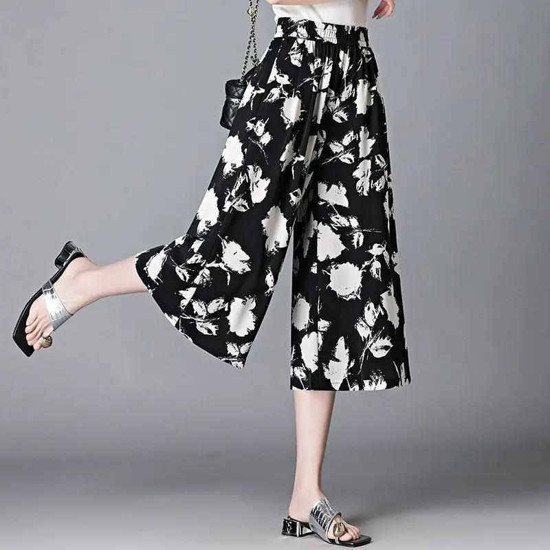 Vintage Printed Spliced Pockets Wide Leg Pants Women's Clothing Summer New Loose Office Lady Elastic High Waist Pants
Vintage Printed Spliced Pockets Wide Leg Pants Women's Clothing Summer New Loose Office Lady Elastic High Waist Pants