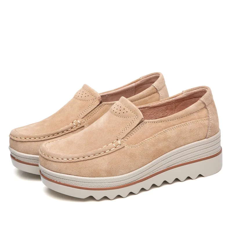 Designer Women's Casual Suede Shoes Spring Autumn Fashion Solid Color Woman Fashion Cow Leather Shoes Slip-on Shoes Thick Sole
Designer Women's Casual Suede Shoes Spring Autumn Fashion Solid Color Woman Fashion Cow Leather Shoes Slip-on Shoes Thick Sole