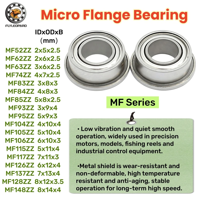 10pcs MF Series Miniature Flange Ball Bearing MF52ZZ MF63ZZ MF74ZZ MF83ZZ MF84ZZ MF128ZZ MF115ZZ MF105ZZ MF95ZZ High Precision
10pcs MF Series Miniature Flange Ball Bearing MF52ZZ MF63ZZ MF74ZZ MF83ZZ MF84ZZ MF128ZZ MF115ZZ MF105ZZ MF95ZZ High Precision