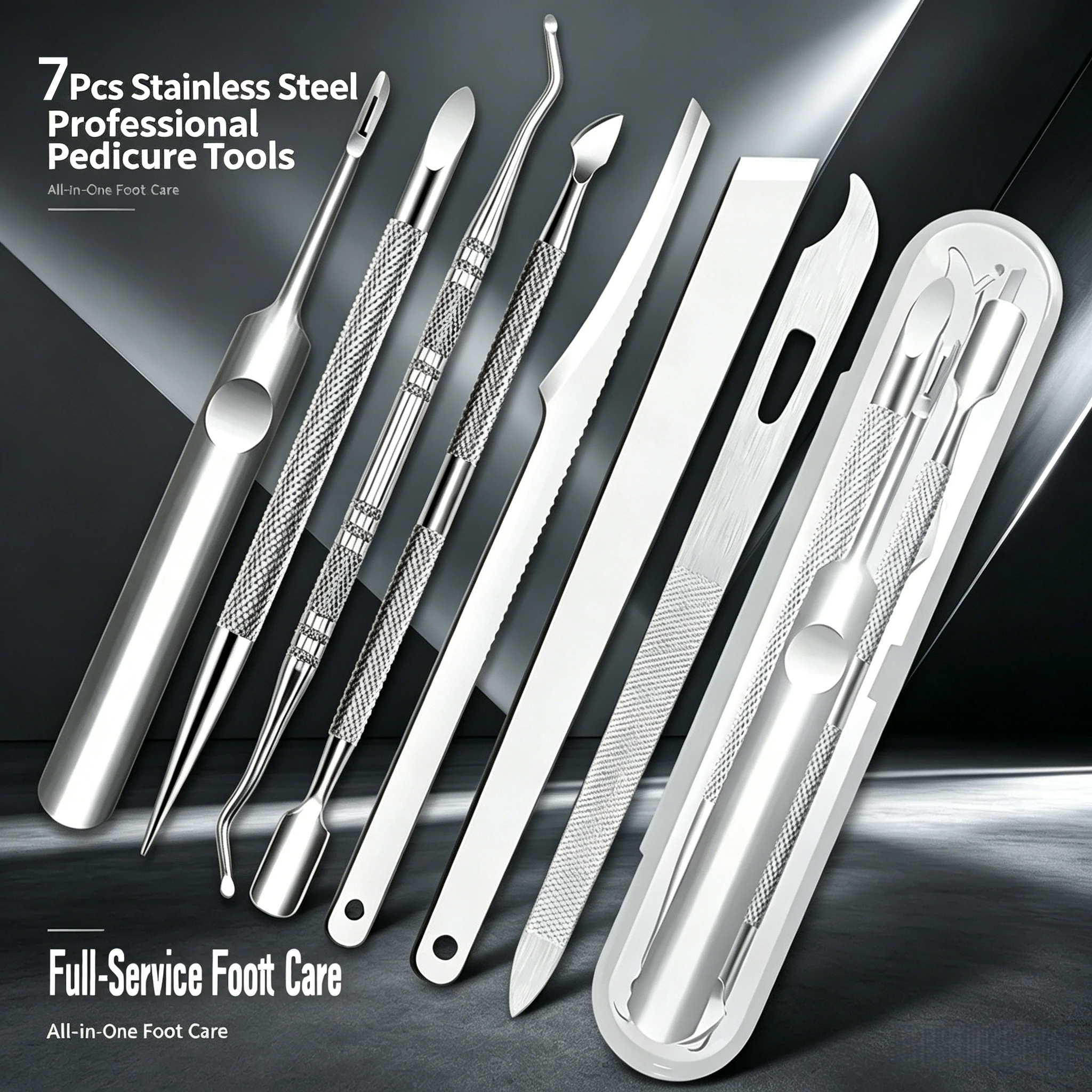7pcs Professional Stainless Steel Pedicure & Manicure Tool Kit, Cuticle Remover & Nail Cleaning Set, All-in-One Foot Care Tools with Portable Storage Case
7pcs Professional Stainless Steel Pedicure & Manicure Tool Kit, Cuticle Remover & Nail Cleaning Set, All-in-One Foot Care Tools with Portable Storage Case