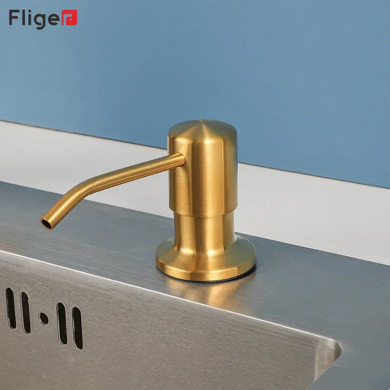 Fliger Gold Kitchen Sink Soap Dispenser Stainless Steel Pump Liquid Soap Dispenser Built-in Liquid Soap Bottle
Fliger Gold Kitchen Sink Soap Dispenser Stainless Steel Pump Liquid Soap Dispenser Built-in Liquid Soap Bottle