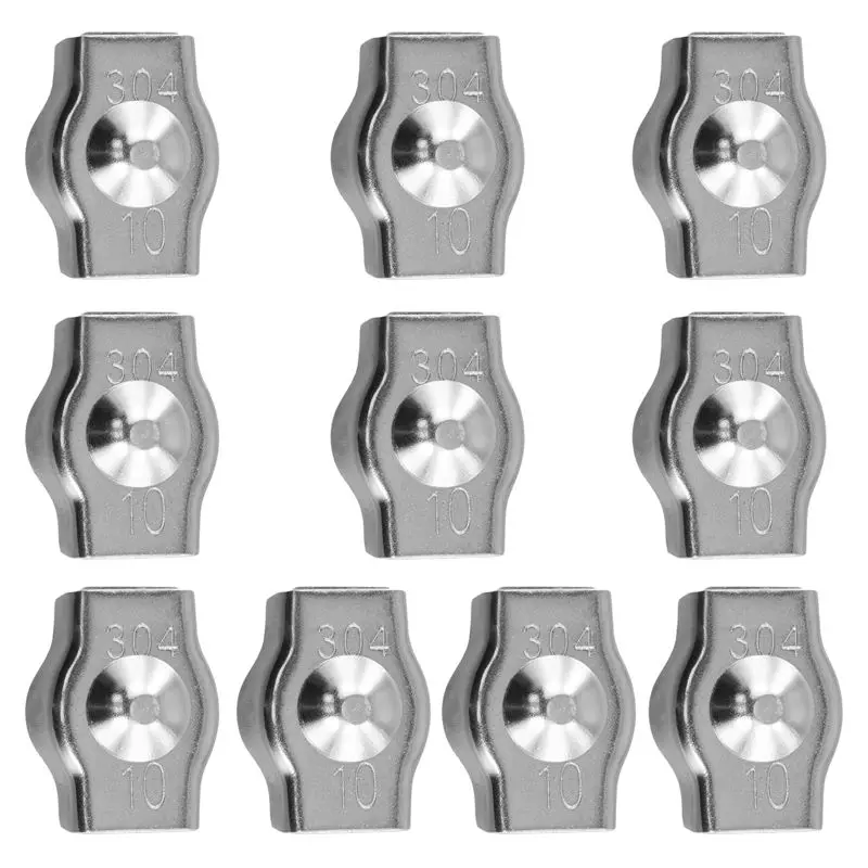 N04R 10Pcs Clamps, Wire Cord Clamps, Stainless Steel 304 Cable Clamps, Wire Rope Steel Cable Fixing Clip M10
N04R 10Pcs Clamps, Wire Cord Clamps, Stainless Steel 304 Cable Clamps, Wire Rope Steel Cable Fixing Clip M10
