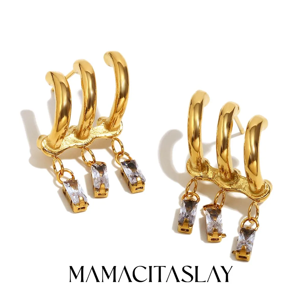 MamacitaSlay Unique 18K Gold Plated Stainless Steel Zircon Tassel Earrings Waterproof Jewelry Women's Charm Statement Earrings
MamacitaSlay Unique 18K Gold Plated Stainless Steel Zircon Tassel Earrings Waterproof Jewelry Women's Charm Statement Earrings