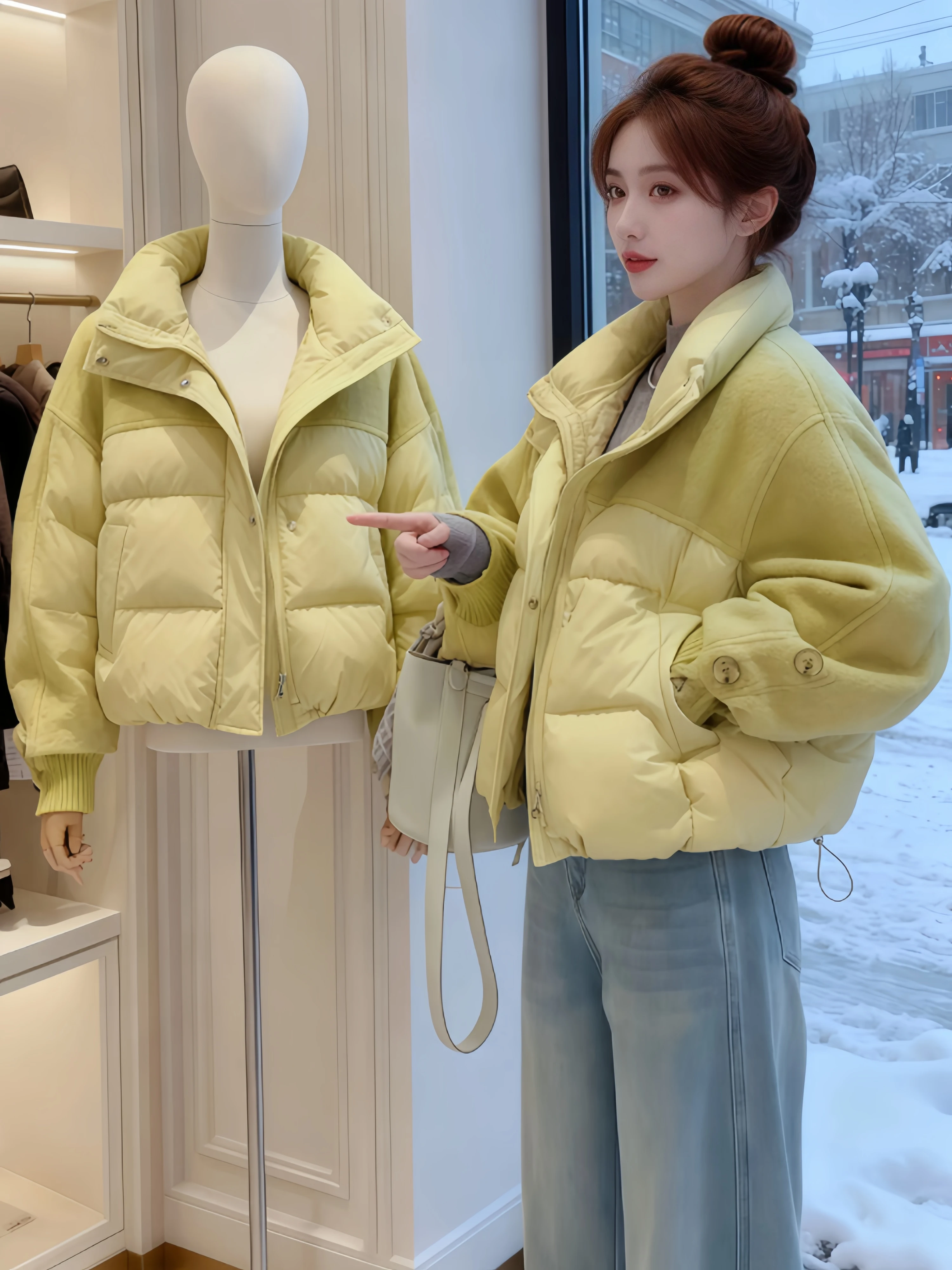 Thickened Stand Collar Color Cotton Jacket Women's Winter New Style Loose Fit Premium Feeling Fashionable Korean Version
Thickened Stand Collar Color Cotton Jacket Women's Winter New Style Loose Fit Premium Feeling Fashionable Korean Version