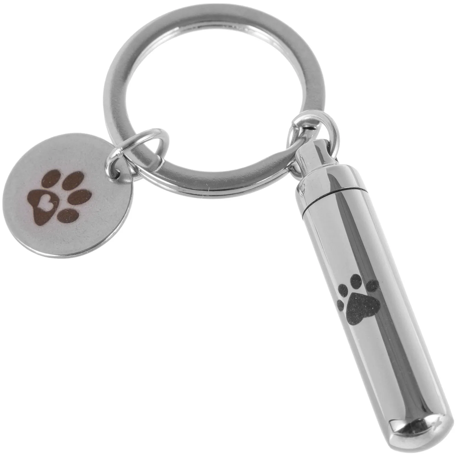 Pet Urn Keychain Stainless Steel Ash Keepsake Silver Cremation Memorial Pendant Claw Print Design Metal Key Ring Bag Hanging
Pet Urn Keychain Stainless Steel Ash Keepsake Silver Cremation Memorial Pendant Claw Print Design Metal Key Ring Bag Hanging