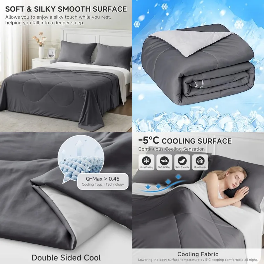 Cooling Comforter Japanese Double-Sided Cold Tech Fabric Cooling Blanket for Night Sweats Hot Sleepers, Q-Max 0.45 Soft Breatha
Cooling Comforter Japanese Double-Sided Cold Tech Fabric Cooling Blanket for Night Sweats Hot Sleepers, Q-Max 0.45 Soft Breatha
