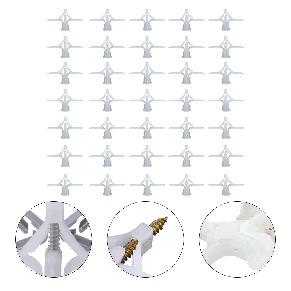 250Pcs Aircraft Type Expansion Tube for Gypsum Board Hollow Wall Fastener Plug White M8x38 Sturdy Plastic Bulge Fixing
250Pcs Aircraft Type Expansion Tube for Gypsum Board Hollow Wall Fastener Plug White M8x38 Sturdy Plastic Bulge Fixing