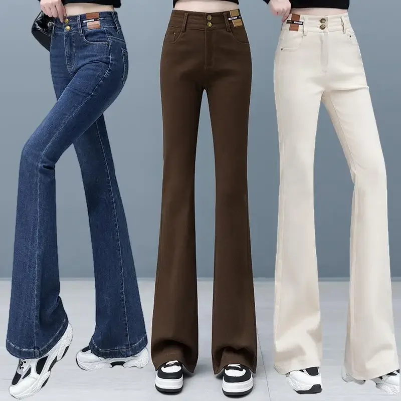 Women's new fleece thick jeans flare bottoms high-waist stretch warm jeans Winter warm plush mom pants women flare trousers
Women's new fleece thick jeans flare bottoms high-waist stretch warm jeans Winter warm plush mom pants women flare trousers