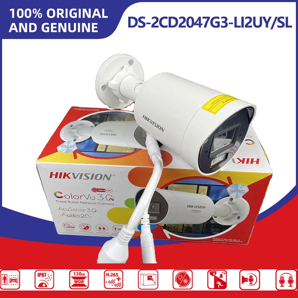 Hikvision DS-2CD2047G3-LI2UY/SL 4MP Smart Hybrid Light with ColorVu Bullet Network Camera Two-Way Audio Active Warning & Alarm
Hikvision DS-2CD2047G3-LI2UY/SL 4MP Smart Hybrid Light with ColorVu Bullet Network Camera Two-Way Audio Active Warning & Alarm