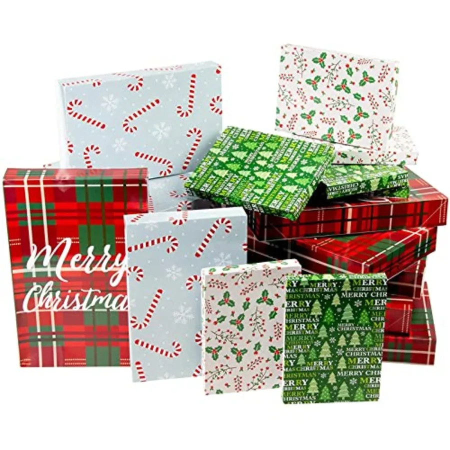 Gift Boxes with Lids - Vibrant Festive Designs and Gift Boxes for Presents - Pack of 24, 4 Designs, 3 Sizes
Gift Boxes with Lids - Vibrant Festive Designs and Gift Boxes for Presents - Pack of 24, 4 Designs, 3 Sizes
